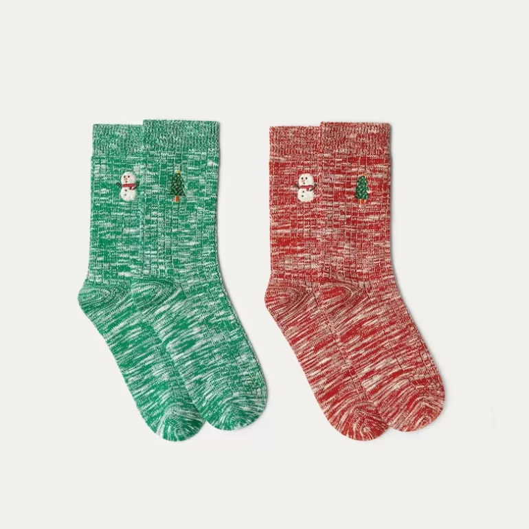 VIVAIA Accessories | Socks | 2 Pairs Holiday Socks - Snowman & Tree |