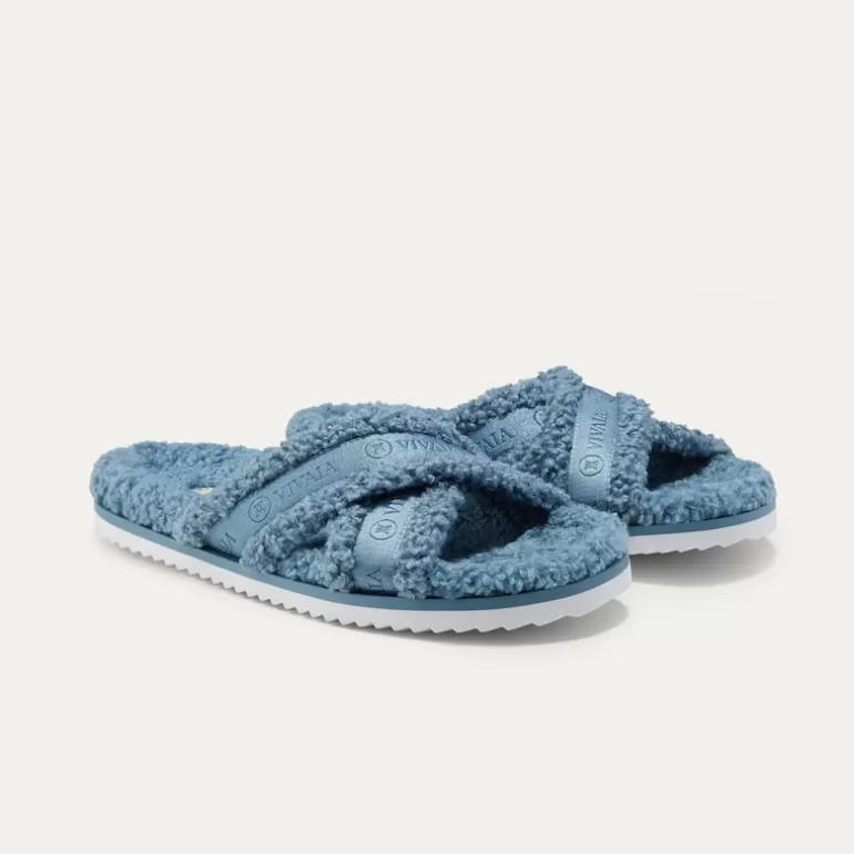 VIVAIA Hannah | Hannah Furry Criss-Cross Strap Slippers In |