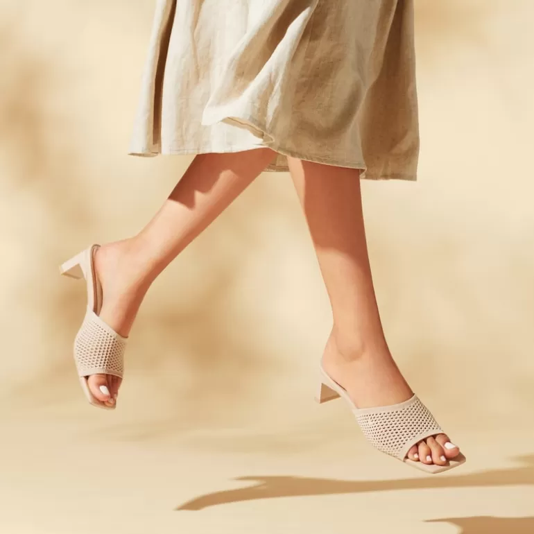 VIVAIA Jade | Juliet | Juliet Square-toe Heeled Sandals In Almond-Sustainable & Stylish |