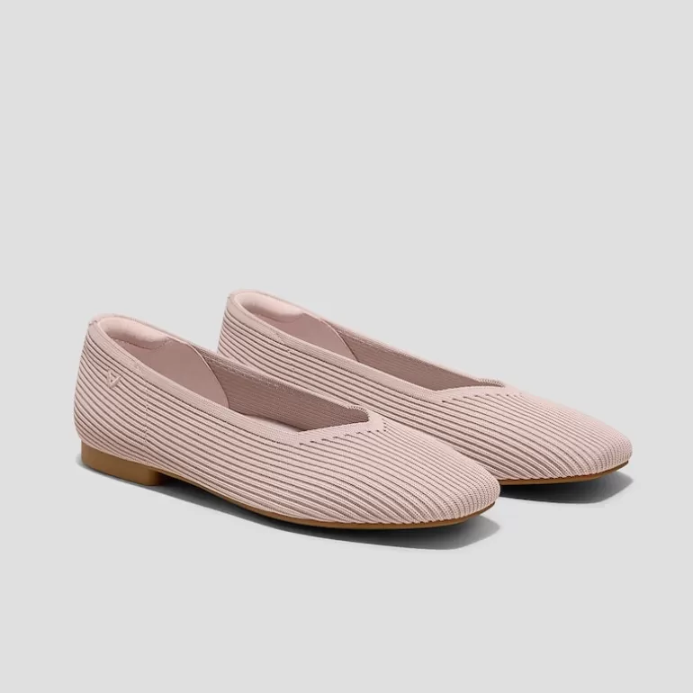 VIVAIA Margot | Margot 2.0 Square-Toe V-Cut Flats In Ash Rose |