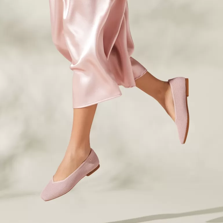 VIVAIA Margot | Margot 2.0 Square-Toe V-Cut Flats In Ash Rose |