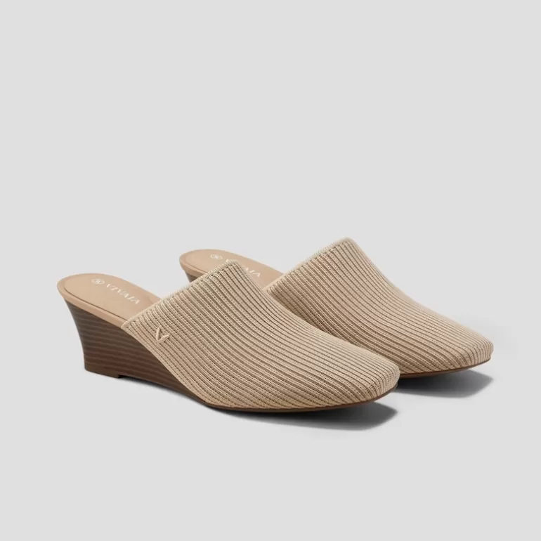 VIVAIA Margot Wedge Mules | Margot Wedge Mules Square-Toe Wedge Mules In |