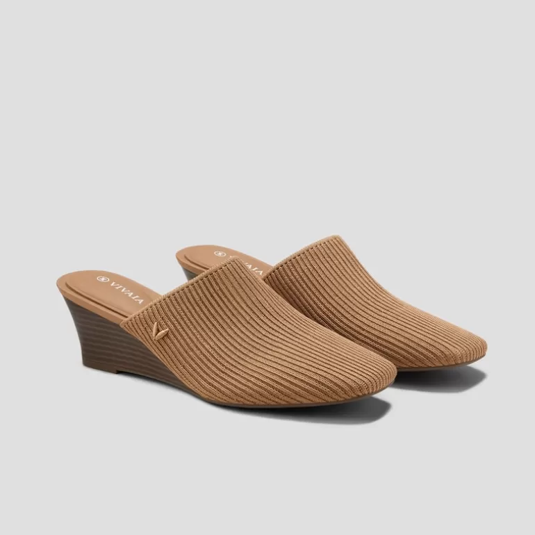 VIVAIA Margot Wedge Mules | Margot Wedge Mules Square-Toe Wedge Mules In |