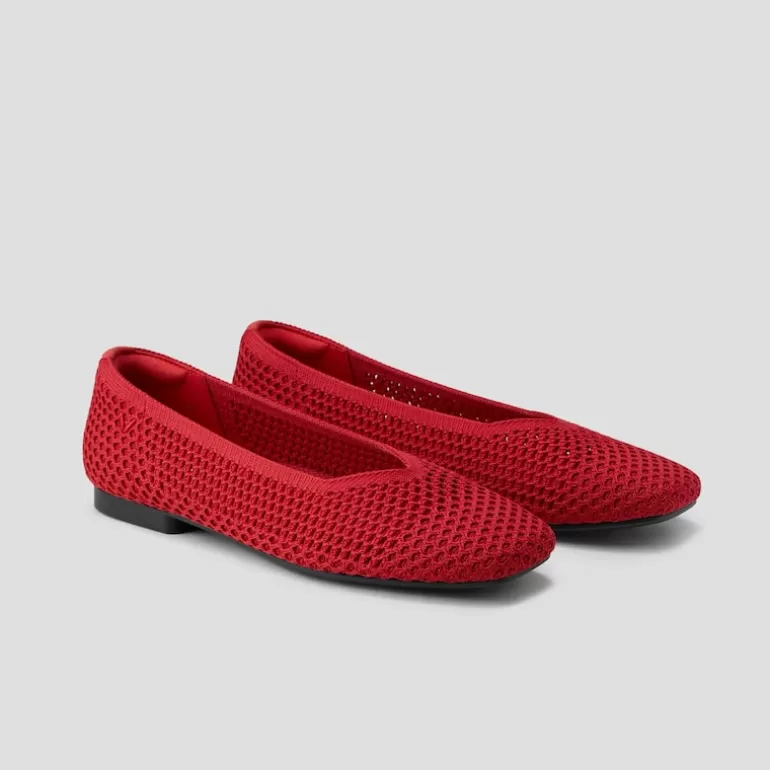 VIVAIA Margot | Square-Toe V-Cut Mesh Flats In |